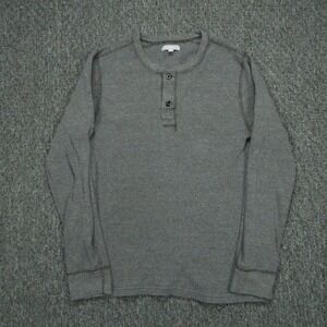 Wallace & Barnes Shirt Mens Extra Small Gray Thermal Henley Waffle Knit J Crew